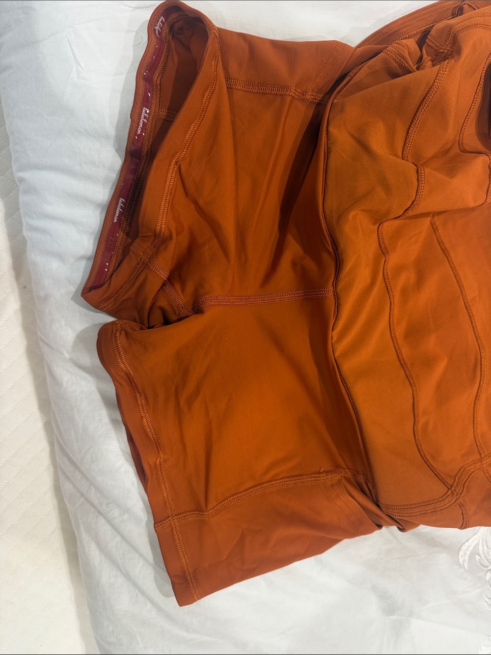 lululemon athletica Pace Rival MR Skirt in burnt orange with white tag - Picture 8 of 9